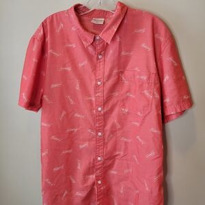 Budweiser Casual Red Button-Down Shirt